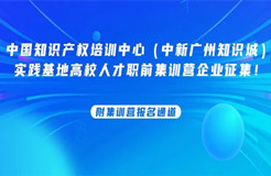 中國知識產(chǎn)權(quán)培訓中心（中新廣州知識城）實踐基地高校人才職前集訓營企業(yè)征集！附集訓營報名通道......