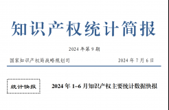 2024年1-6月專利、商標(biāo)、地理標(biāo)志等知識(shí)產(chǎn)權(quán)主要統(tǒng)計(jì)數(shù)據(jù) | 附數(shù)據(jù)詳情