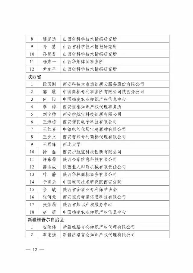 第二期「全國(guó)專利信息實(shí)務(wù)人才」名單公布（附336名人才信息）