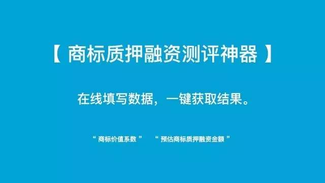 小小「商標(biāo)質(zhì)押融資測評神器」 再掀「企業(yè)商標(biāo)質(zhì)押融資」新浪潮！