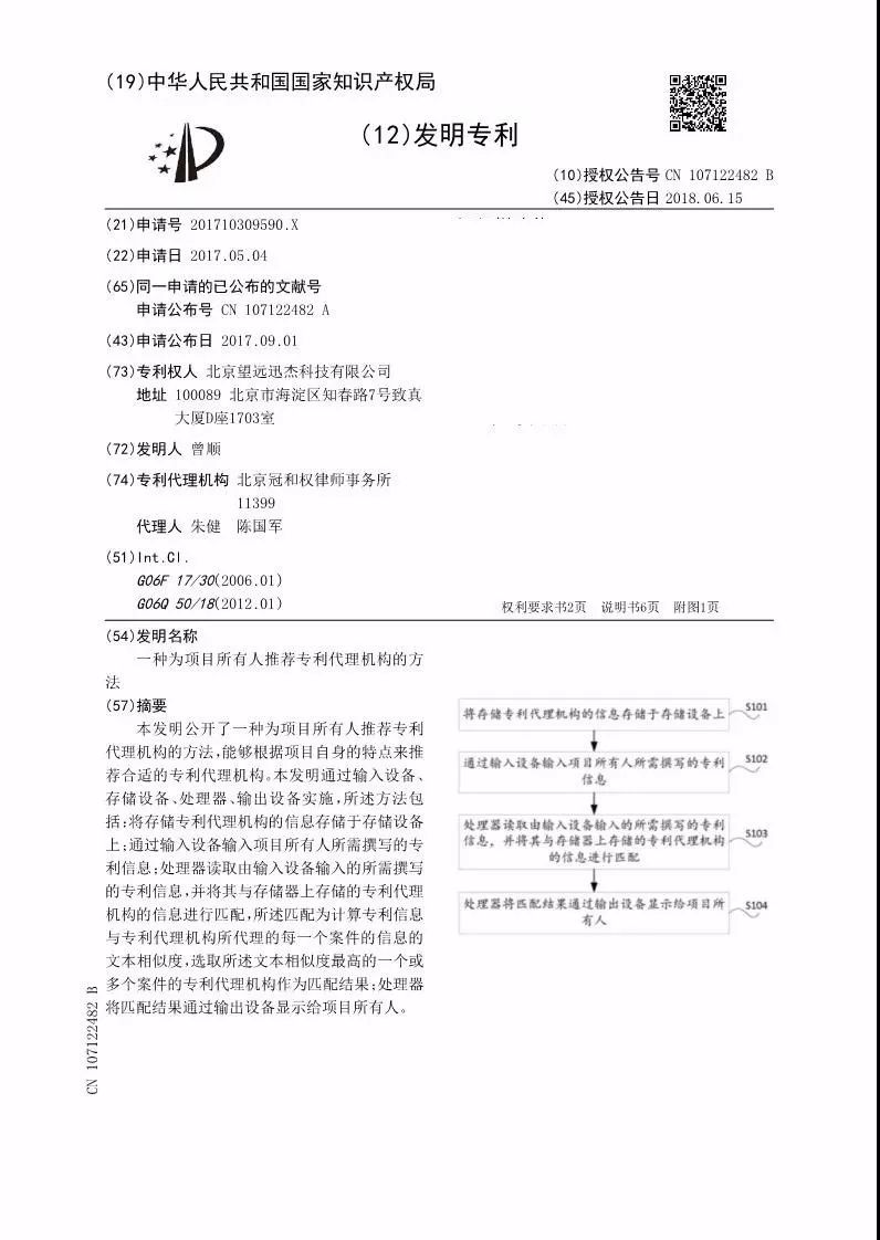 厲害了！一種「推薦專利代理機構(gòu)」的方法專利！