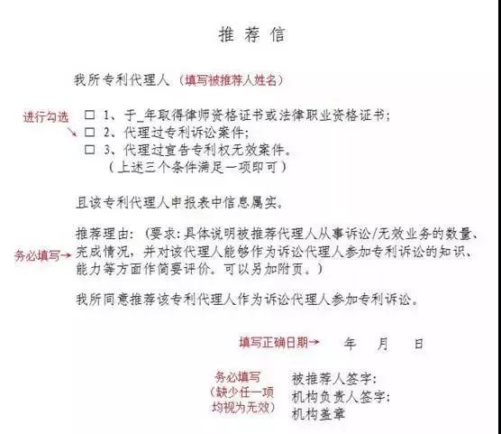 推薦專利代理人作為訴訟代理人參加專利行政案件、專利民事案件的信息采集申報(通知）