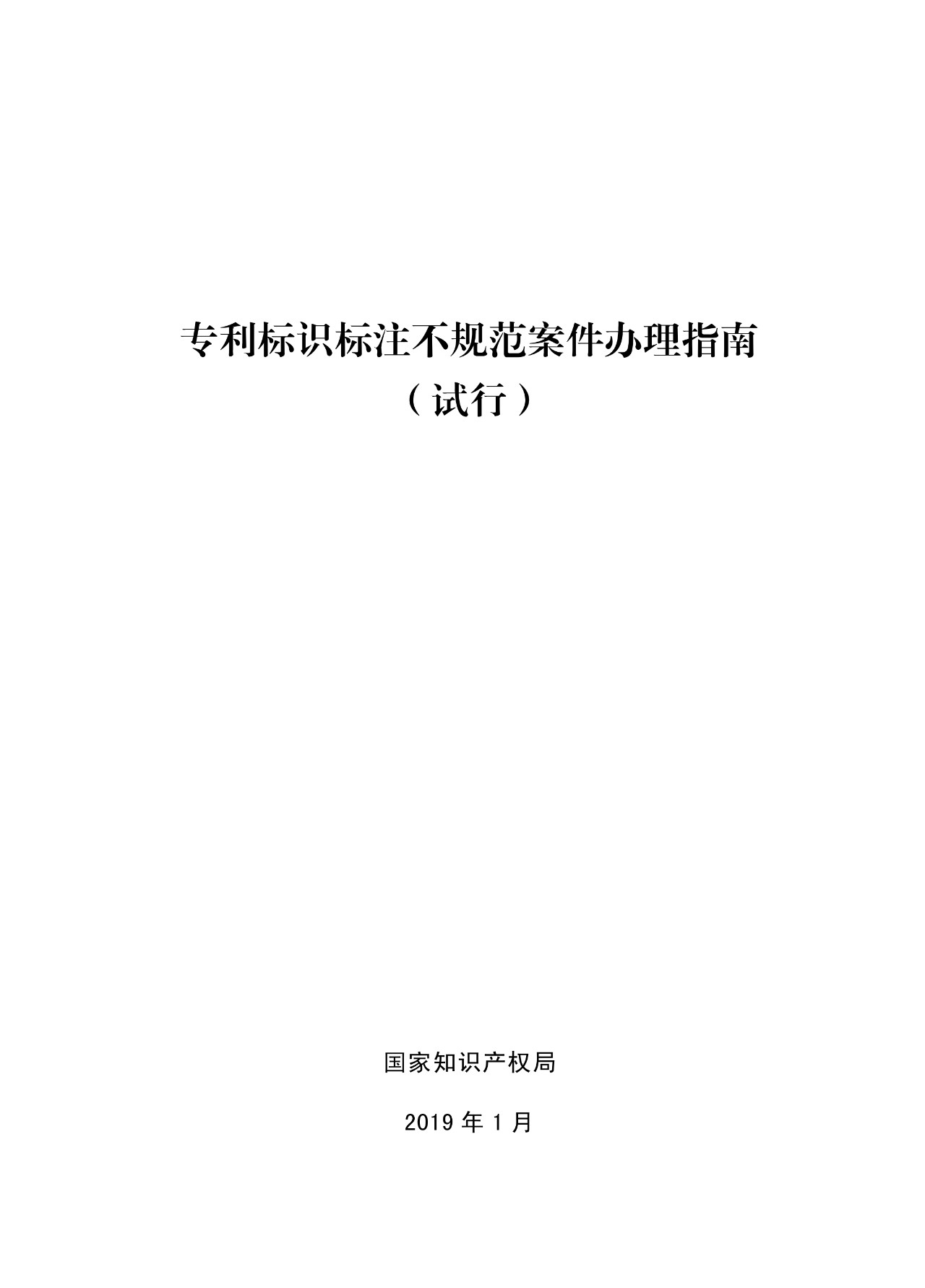 《專(zhuān)利標(biāo)識(shí)標(biāo)注不規(guī)范案件辦理指南（試行）》全文