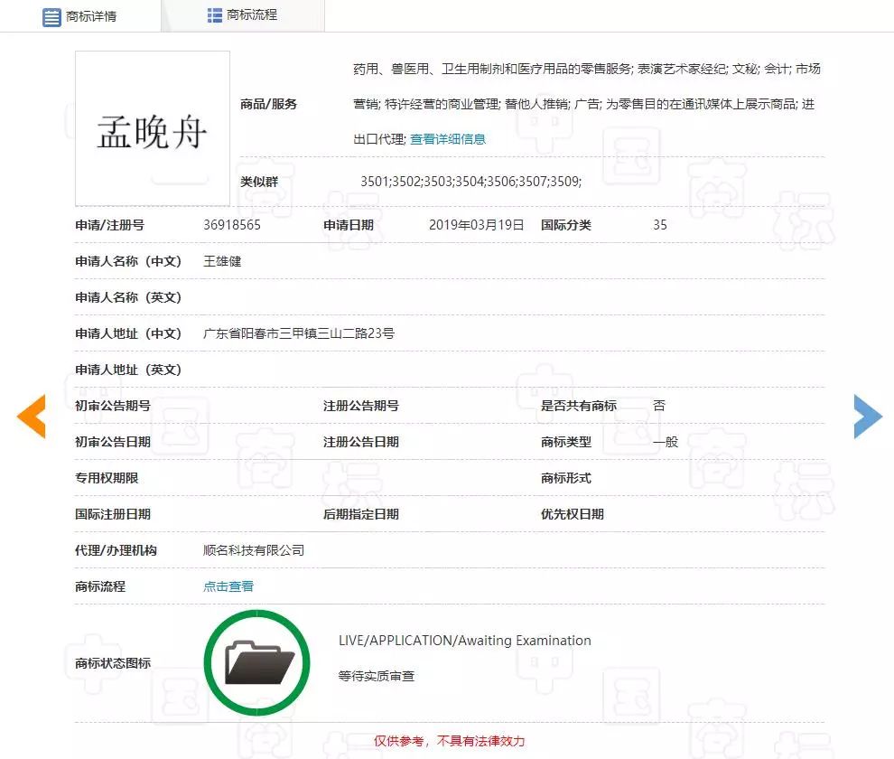 “任正非”、“孟晚舟”姓名被搶注為商標(biāo)？