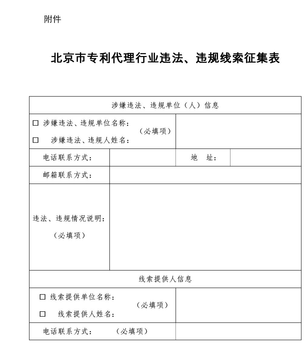 零容忍！歡迎舉報(bào)：無(wú)資質(zhì)專利代理、“掛證”、以不正當(dāng)手段招攬業(yè)務(wù)等違法、違規(guī)行為