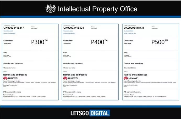 從 P300 到 P1000，華為全都注冊(cè)好了商標(biāo)？