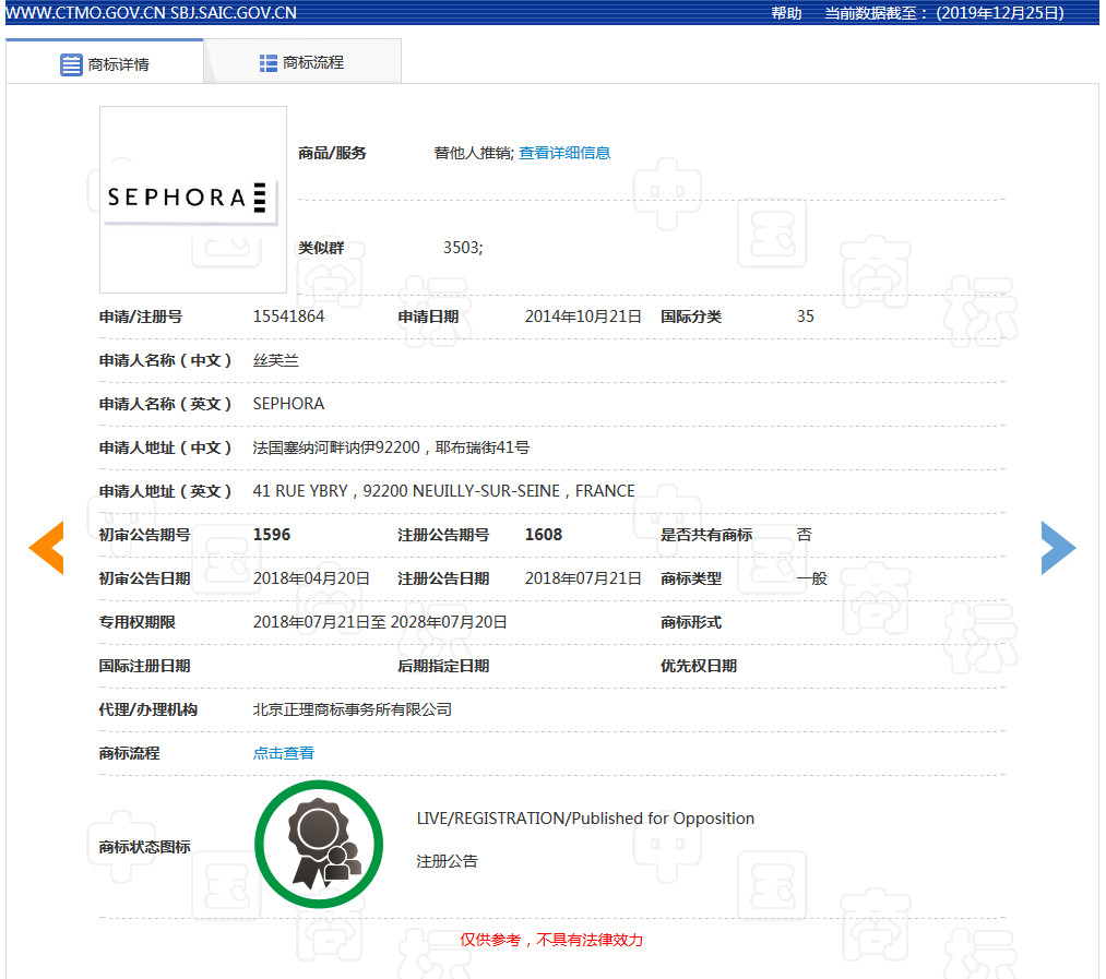 美妝巨頭絲芙蘭被東莞某公司搶注商標(biāo)了？