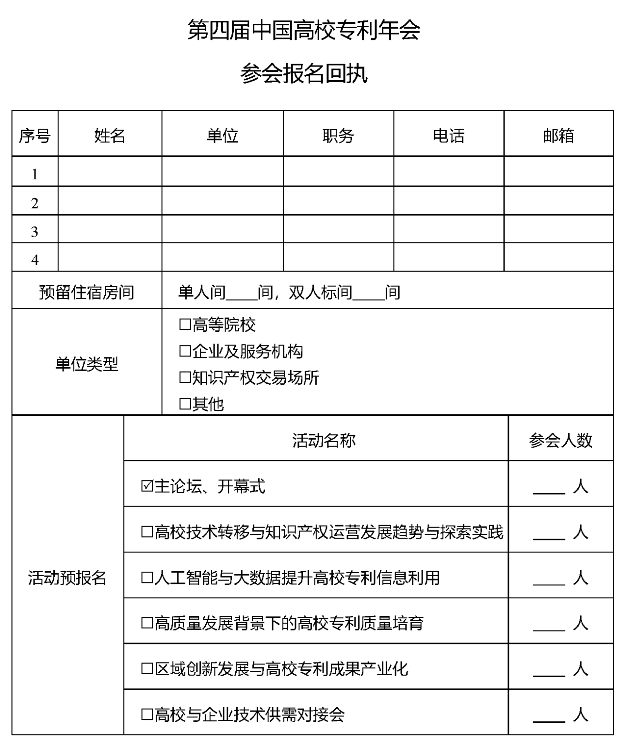 第四屆中國(guó)高校專利年會(huì)邀請(qǐng)函