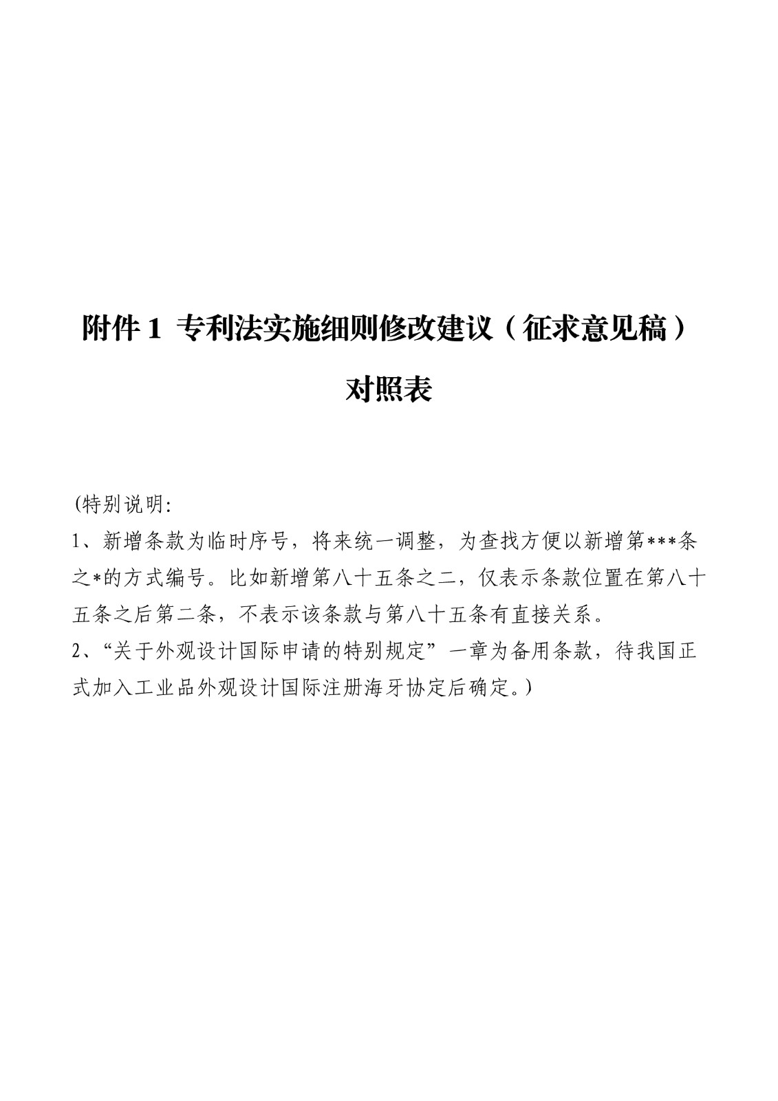 《專利法實施細則修改建議（征求意見稿）》全文！