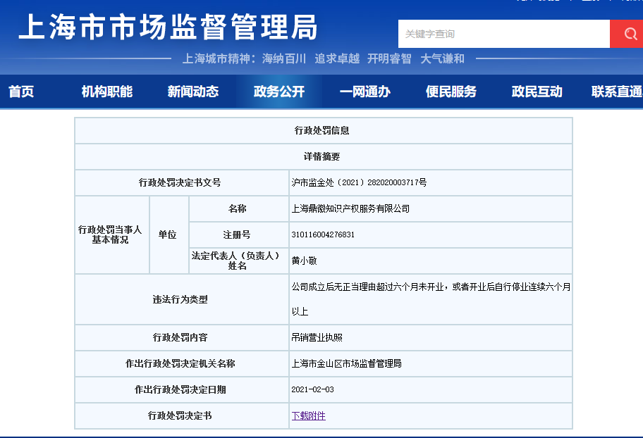 因6個(gè)月未開業(yè)/停業(yè)，這兩家知識產(chǎn)權(quán)服務(wù)機(jī)構(gòu)被吊銷執(zhí)照！