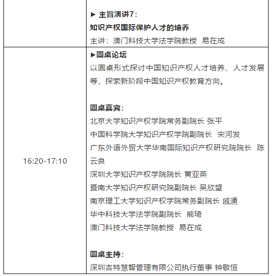 倒計時1天！粵港澳大灣區(qū)知識產(chǎn)權(quán)人才發(fā)展大會全天議程公開