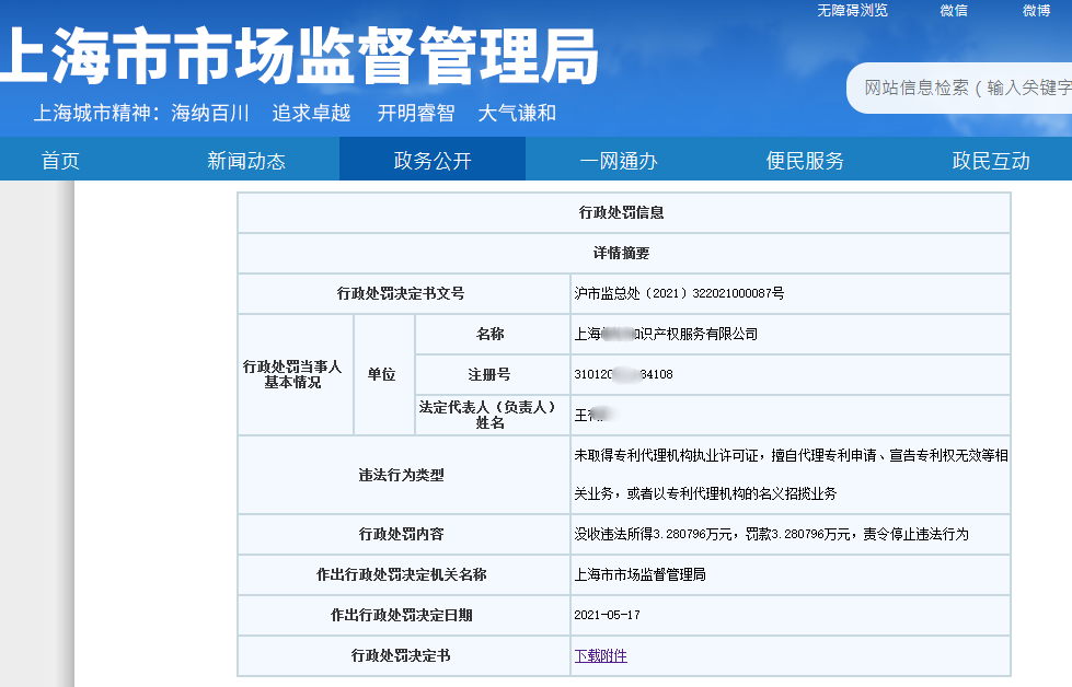 3家企業(yè)因擅自開展專利代理業(yè)務(wù)被處罰！