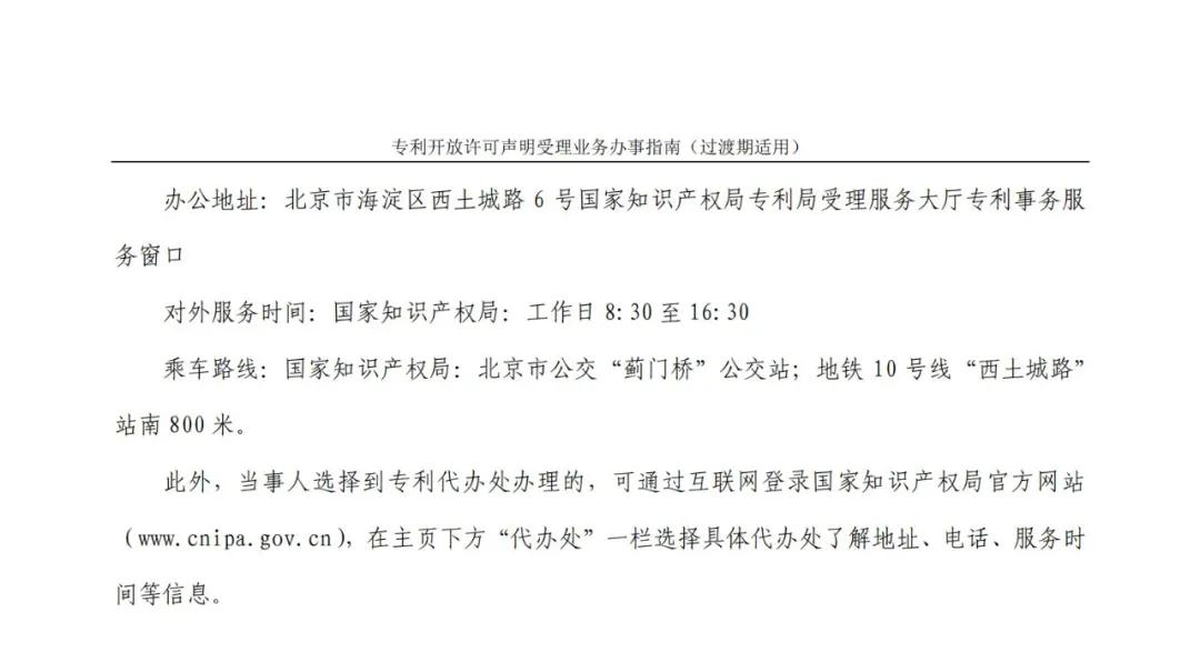 《專利開放許可聲明受理業(yè)務(wù)辦事指南（過渡期適用）》全文發(fā)布！