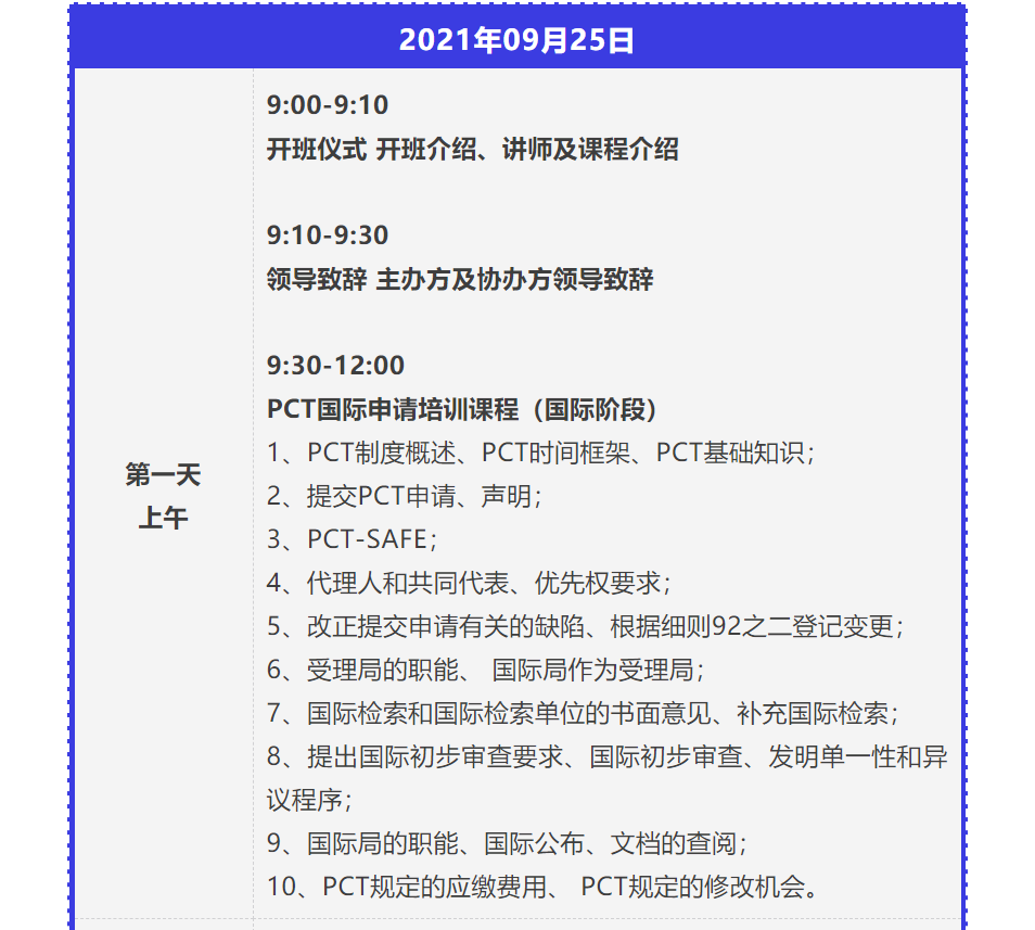 報(bào)名！2021年「涉外專(zhuān)利代理高級(jí)研修班【上海站】」來(lái)啦！