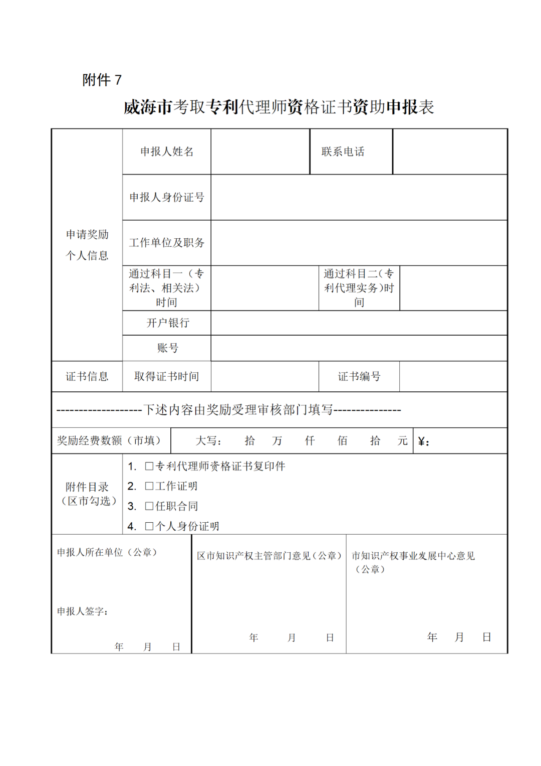 獎勵1萬元！考取專利代理資格并從事專利代理業(yè)務，且任職合同期3年以上