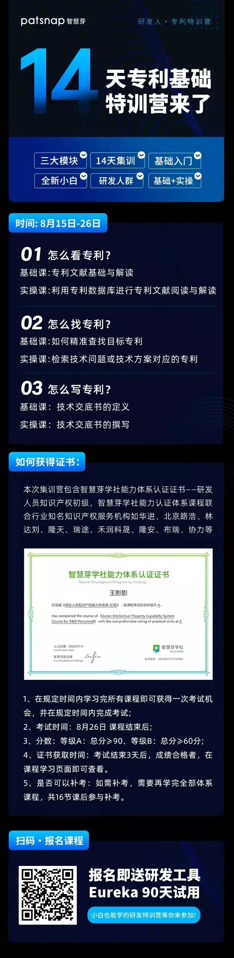 14天學會看專利、找專利、寫專利，有可能么？