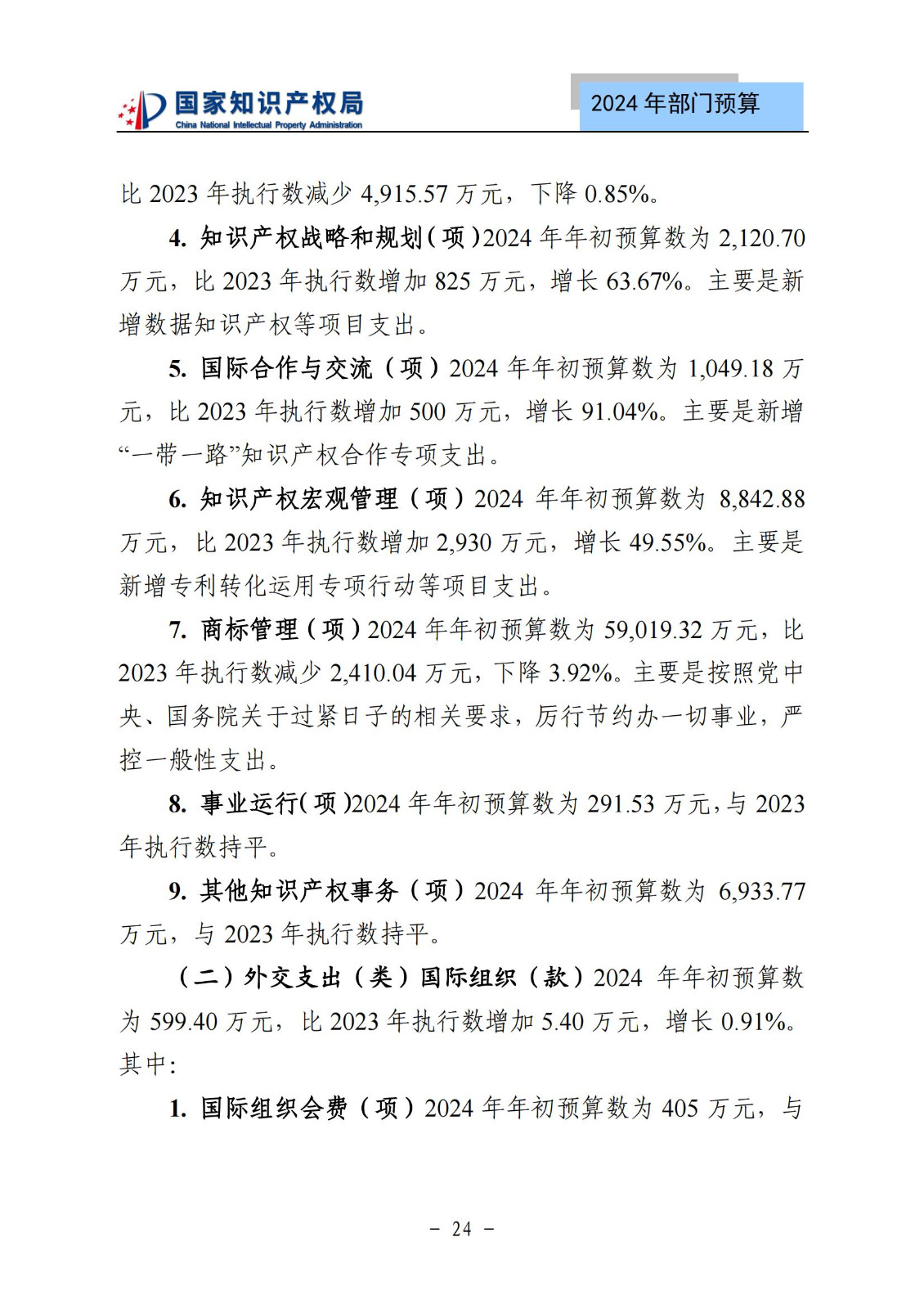 國知局：2024年專利審查費(fèi)預(yù)算50.6億元，績效指標(biāo)發(fā)明與實(shí)用新型新申請分類出案總量≥479萬件