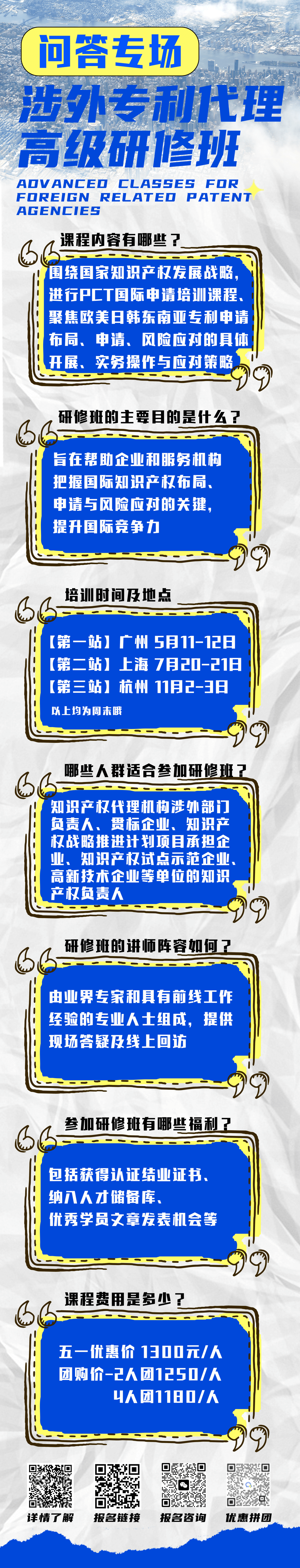 您的問題，我們來解答！ —— 涉外專利代理高級(jí)研修班Q&A特輯