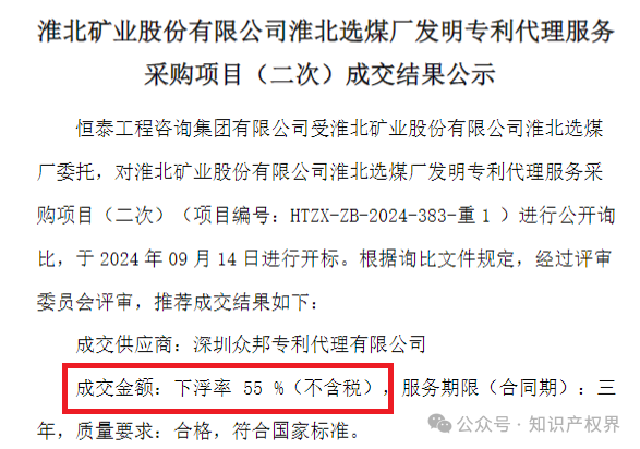 專代協(xié)會抵制的招標(biāo)終止了，但低價代理又出現(xiàn)了，下浮率55%，專利未授權(quán)要退費......