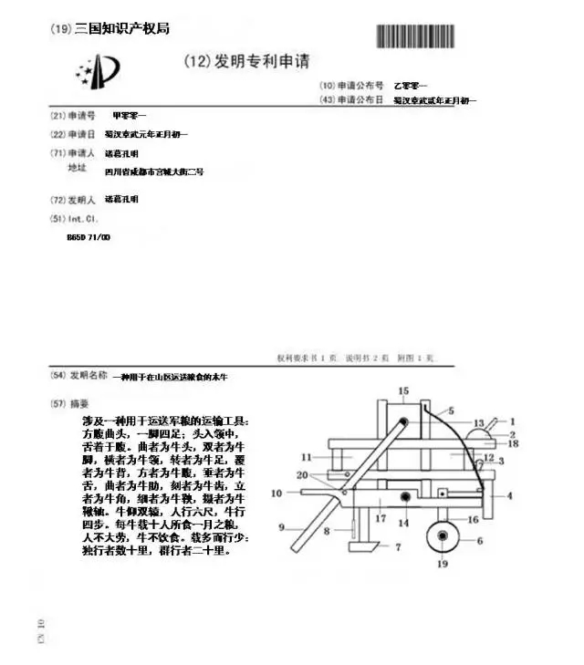 跟諸葛亮學知識產(chǎn)權智慧	之“木牛流馬”篇