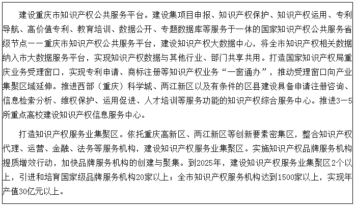 《重慶市知識(shí)產(chǎn)權(quán)保護(hù)和運(yùn)用“十四五”規(guī)劃（2021—2025年）》全文發(fā)布