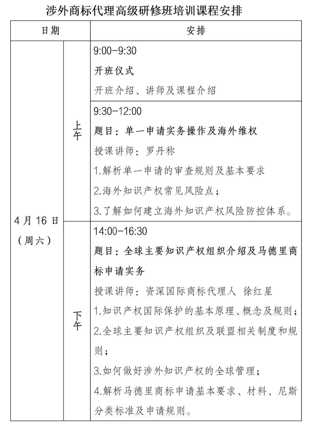 報名倒計時！涉外商標代理高級研修班【北京站】  ?