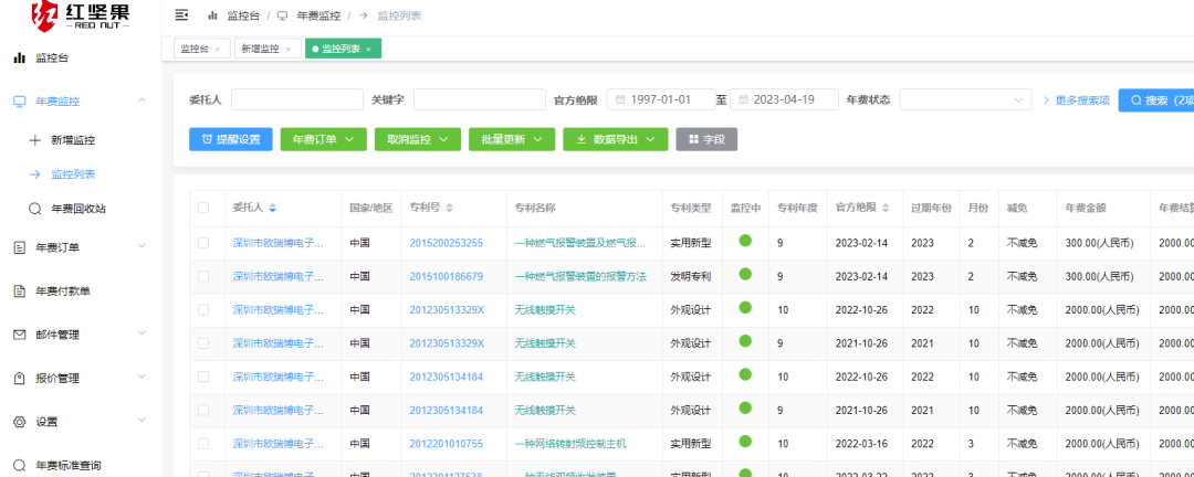 專利年費(fèi)查詢監(jiān)控神器，紅堅(jiān)果年費(fèi)管理云平臺(tái)來了！