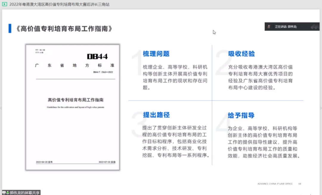 灣高賽走進長三角，跨域聯(lián)動共助專利高質(zhì)量發(fā)展——2022年灣高賽長三角站線上巡講圓滿舉辦！